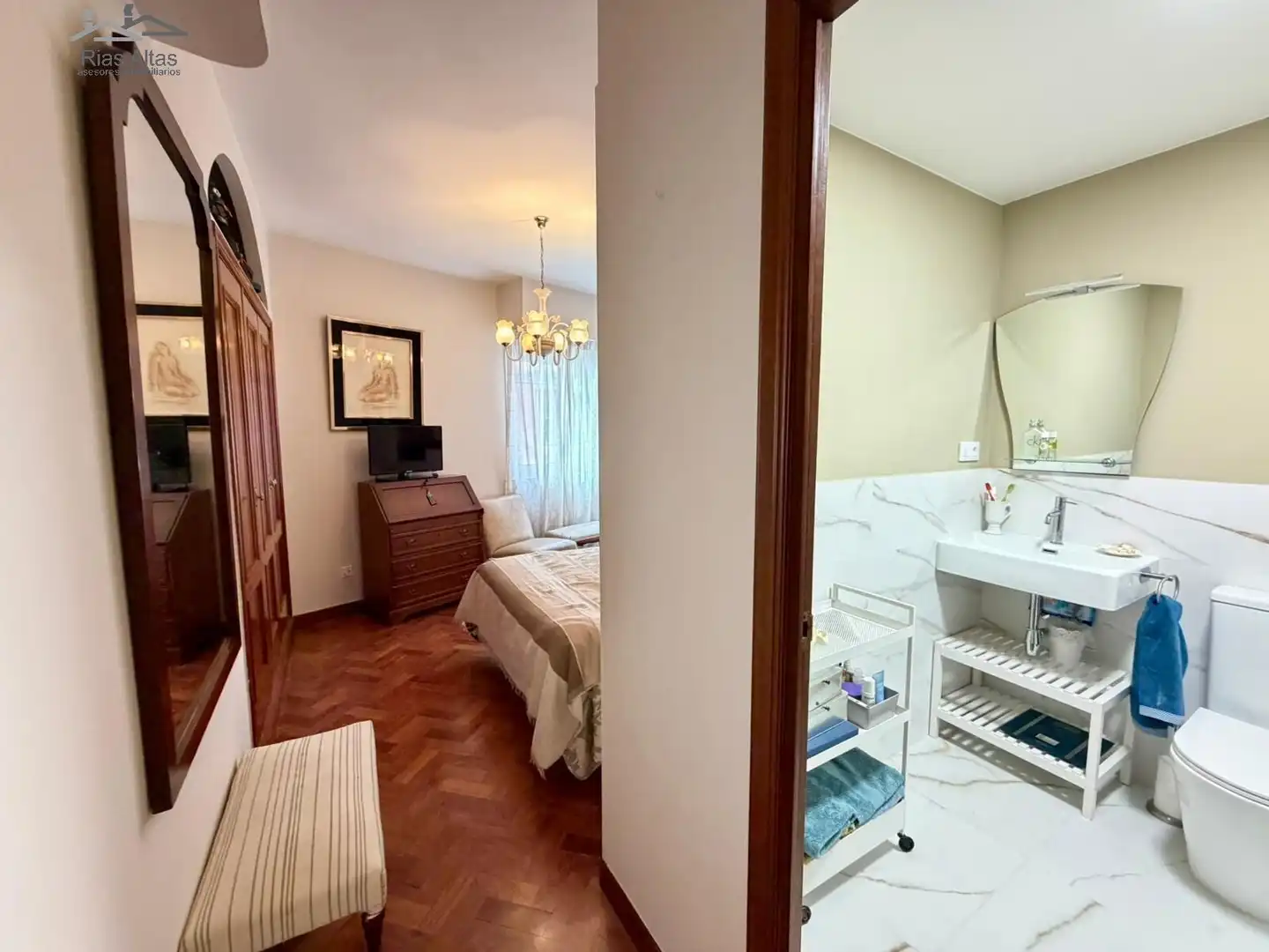 Bedroom of Flat for sale in A Coruña Capital   with Heating and Furnished