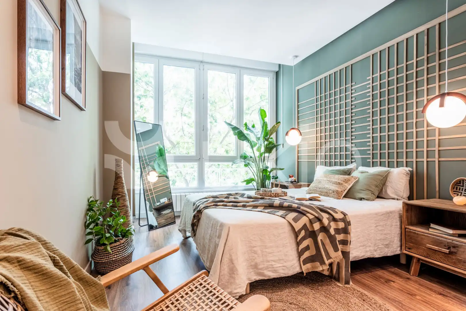 Habitación de Apartamento de alquiler en Madrid con Aire acondicionado, Horno y Lavadora