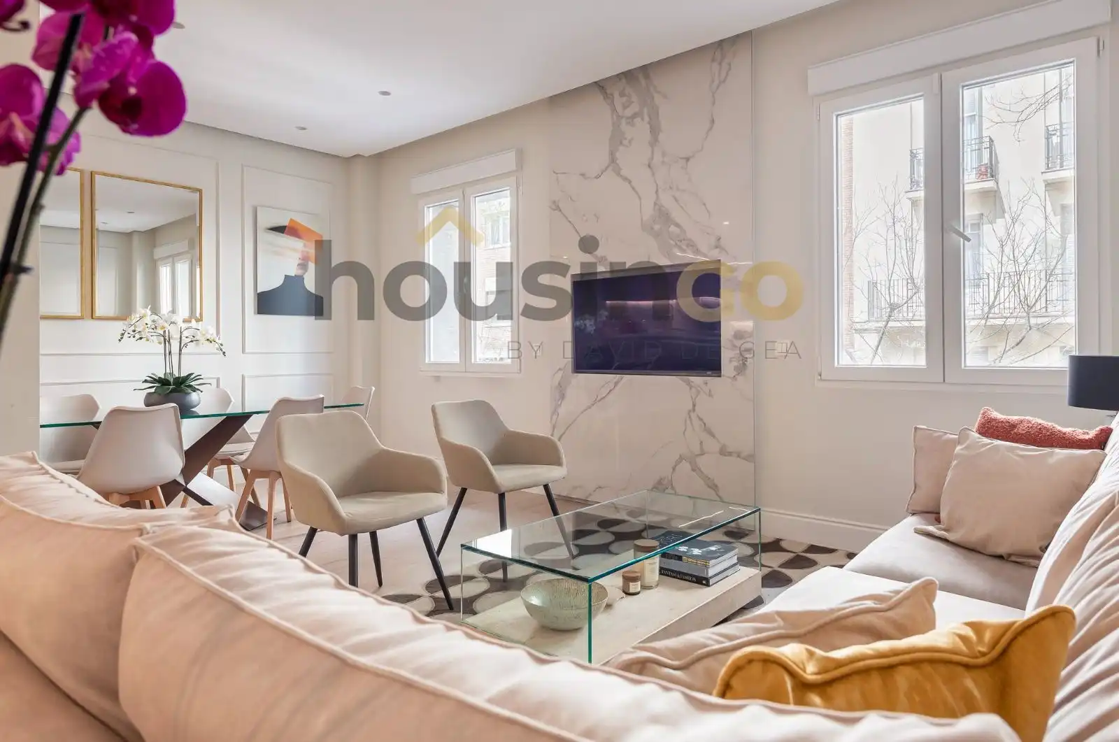 Wohnzimmer von Wohnung zum Verkauf in  Madrid Capital mit Klimaanlage, Heizung und Parkett