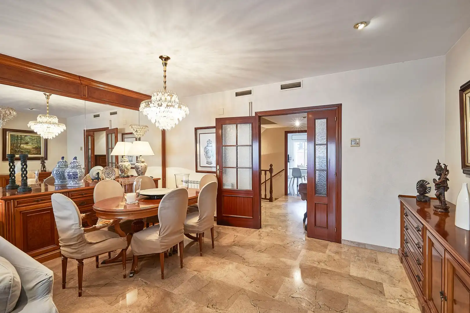 Dining room of Detached homes for sale in Badalona  with Air Conditioner, Heating and Terrace