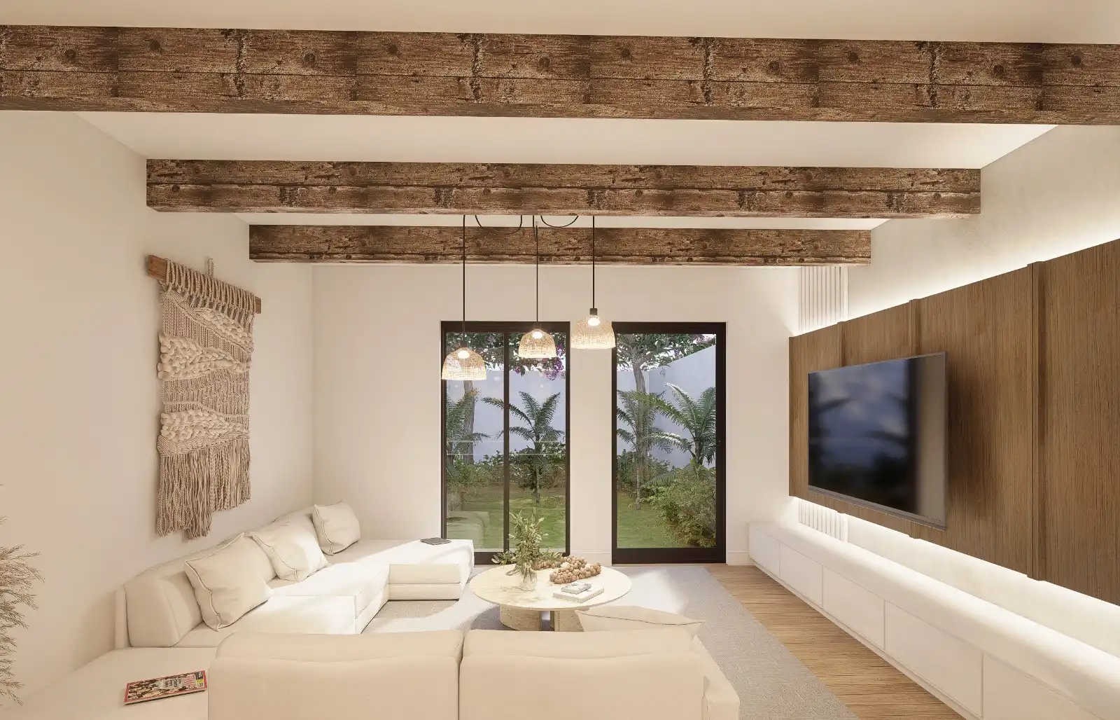 Living room of Flat for sale in Vilanova i la Geltrú  with Air Conditioner, Heating and Private garden