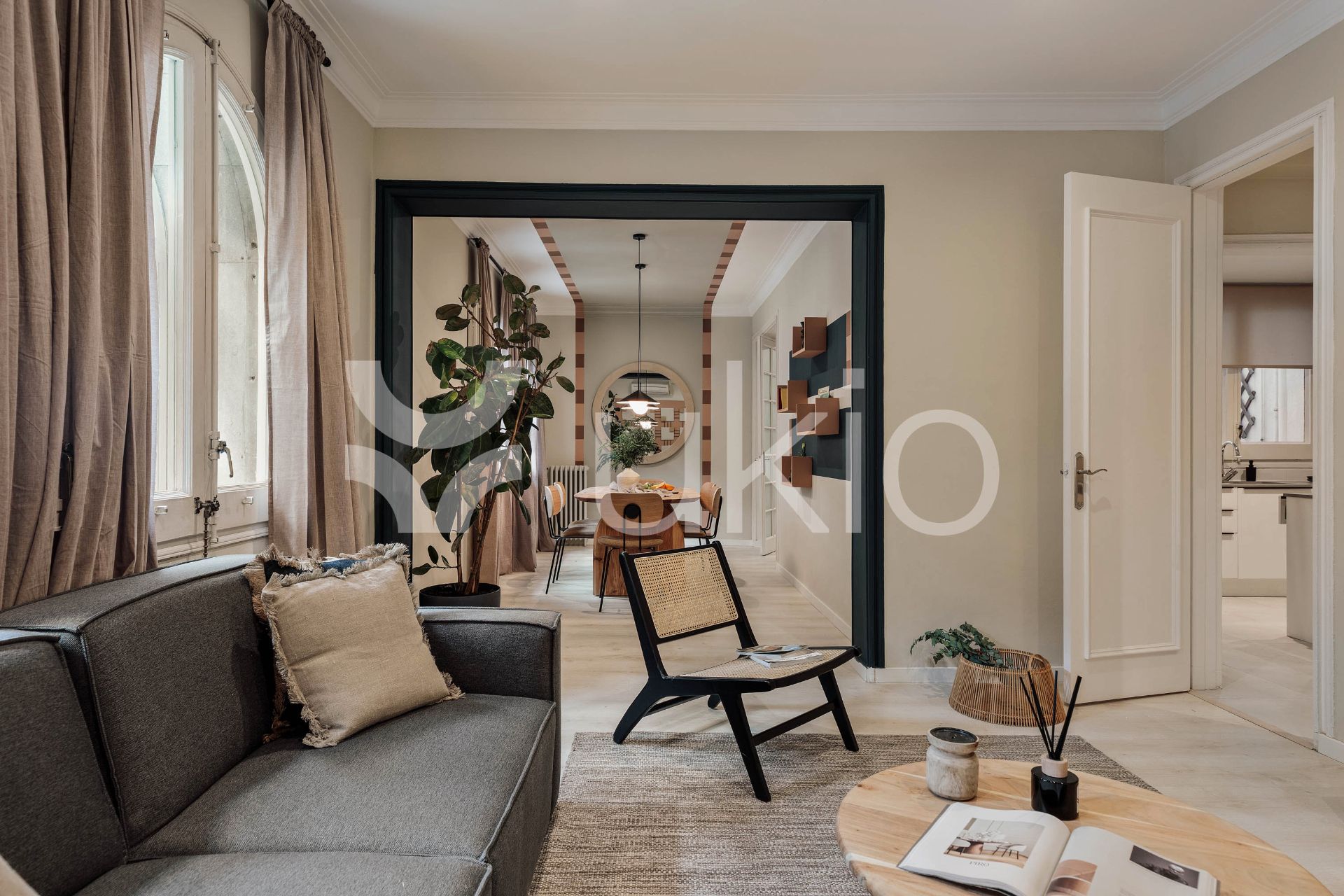 Sala d'estar de Apartament de lloguer en  Barcelona Capital amb Aire condicionat, Calefacció i Moblat