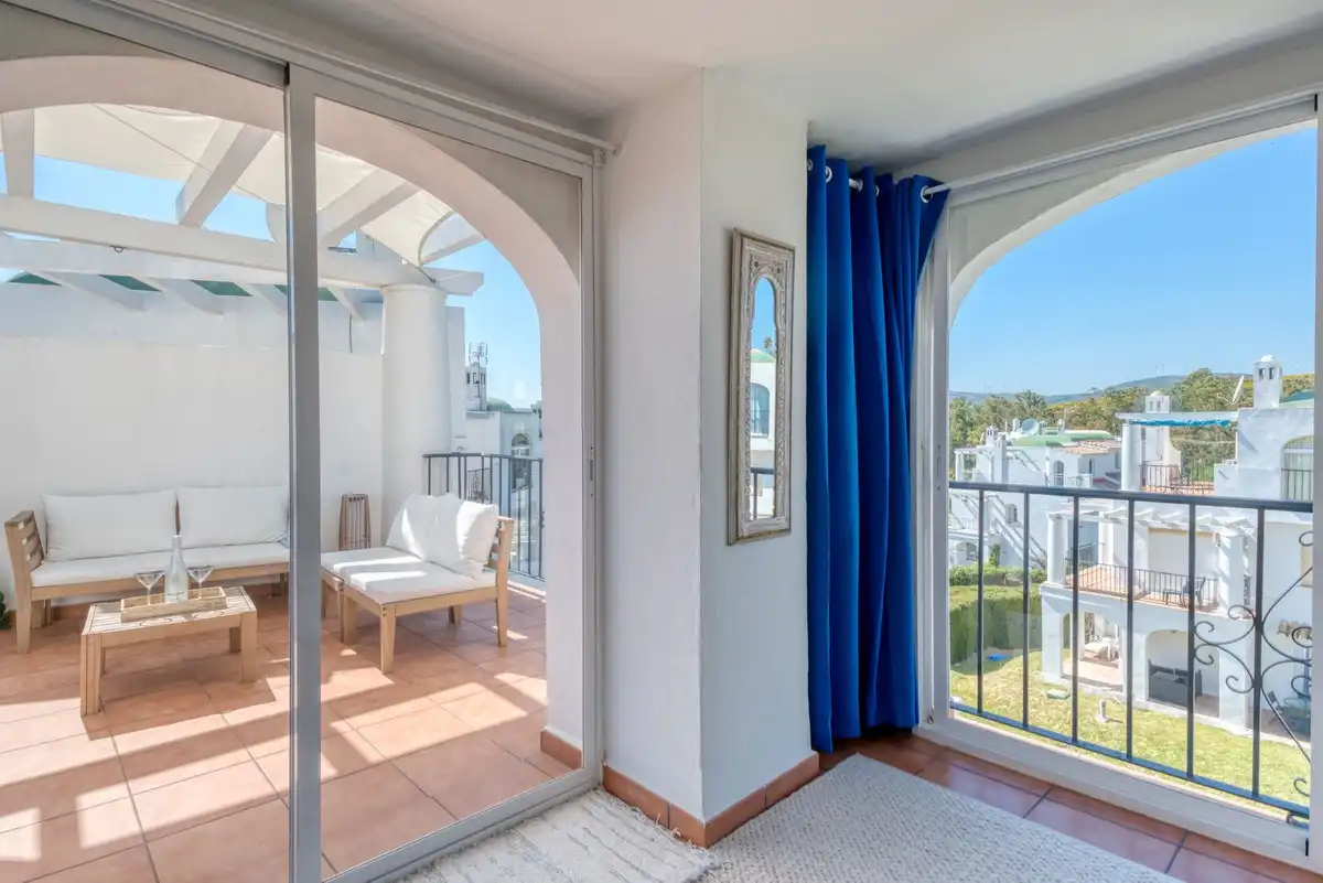 Balcony of Detached homes for sale in Manilva  with Air Conditioner, Terrace and Community pool