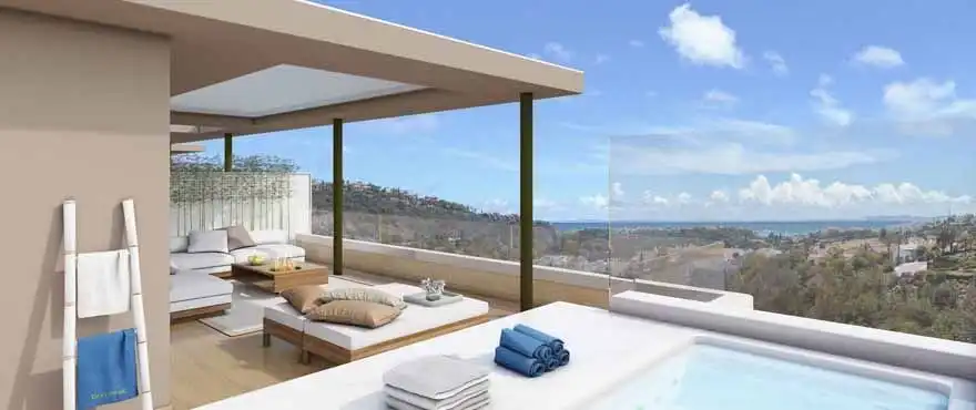 Terrassa de Apartament de lloguer en Benahavís amb Aire condicionat, Calefacció i Jardí privat