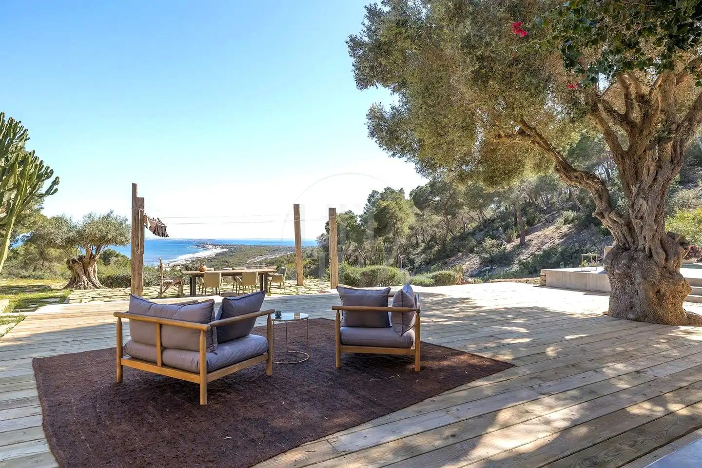 Terrasse von Haus oder Chalet zur Miete in Sant Josep de sa Talaia mit Klimaanlage, Privatgarten und Schwimmbad