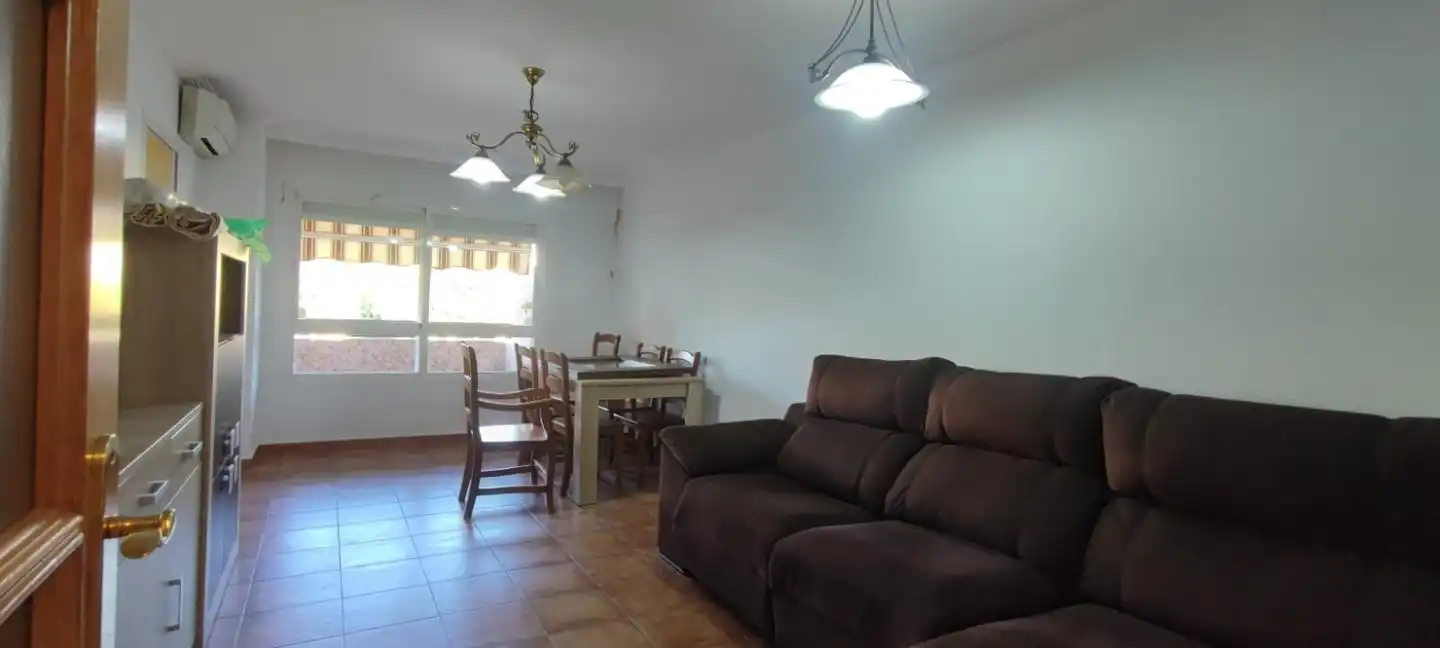 Sala d'estar de Pis de lloguer en Málaga amb Aire condicionat, Terrassa i Moblat