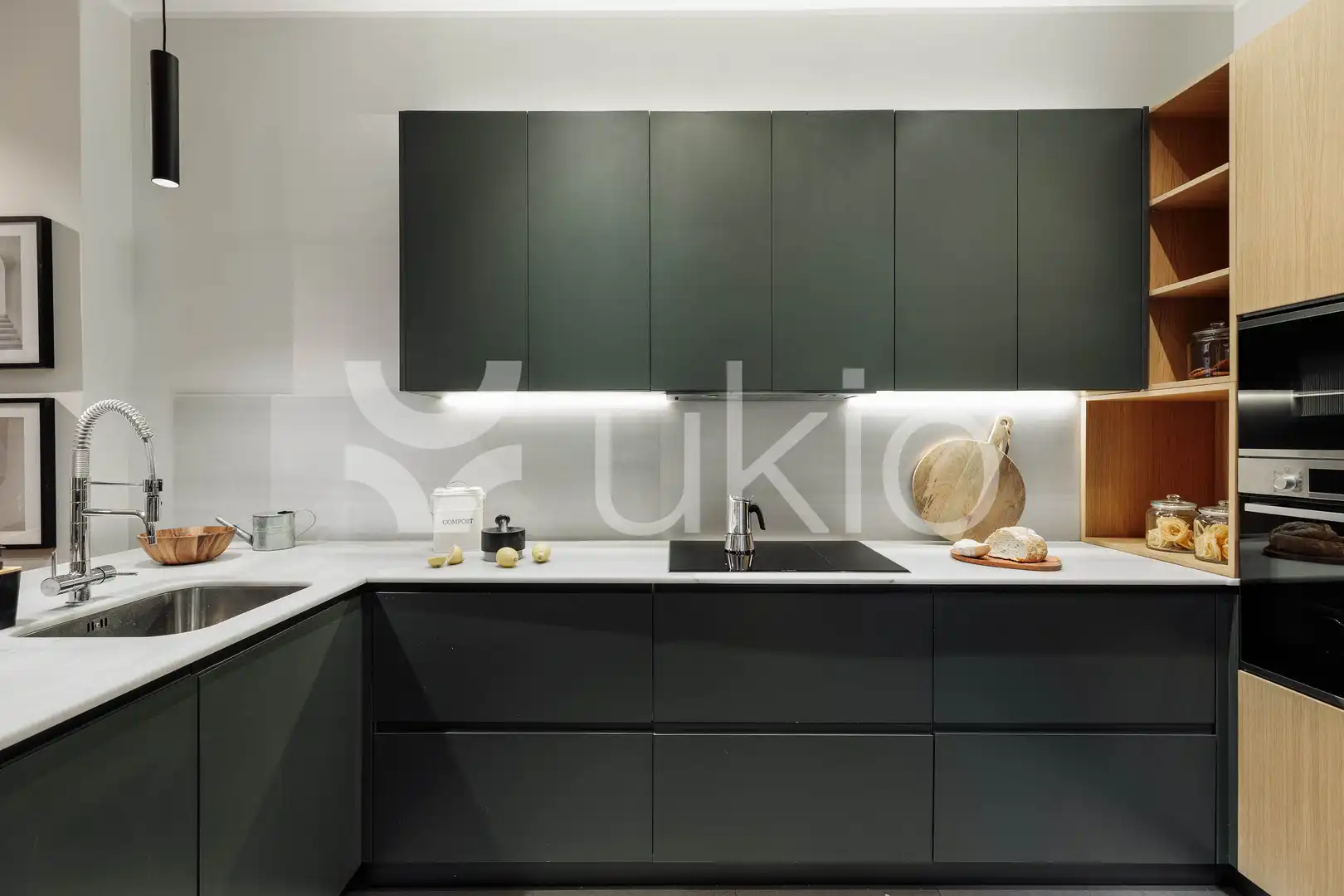 Cocina de Apartamento de alquiler en Barcelona con Aire acondicionado, Calefacción y Terraza