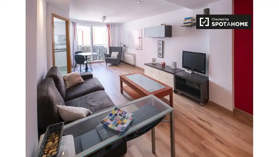 Living room of Flat for rent in Valencia  with Air Conditioner, Heating and Furnished