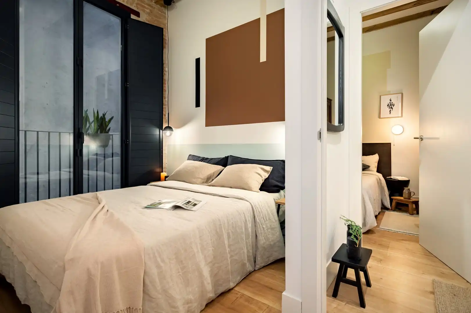 Schlafzimmer von Wohnungen zur Miete in Barcelona mit Klimaanlage, Heizung und Terrasse