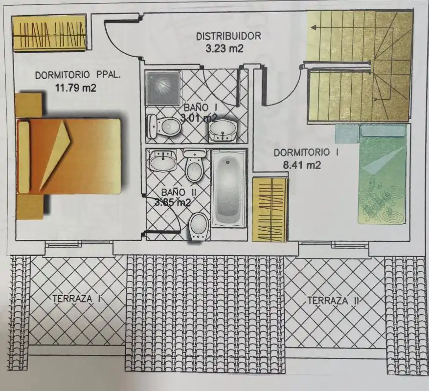 Maisonette zum Verkauf in Recas mit Heizung, Terrasse und Abstellraum