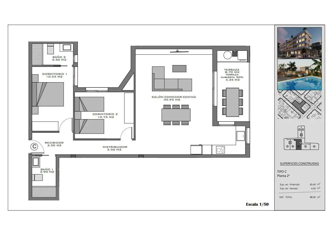 Apartamento con terraza en venta en Santa Pola ciudad, imagen 19