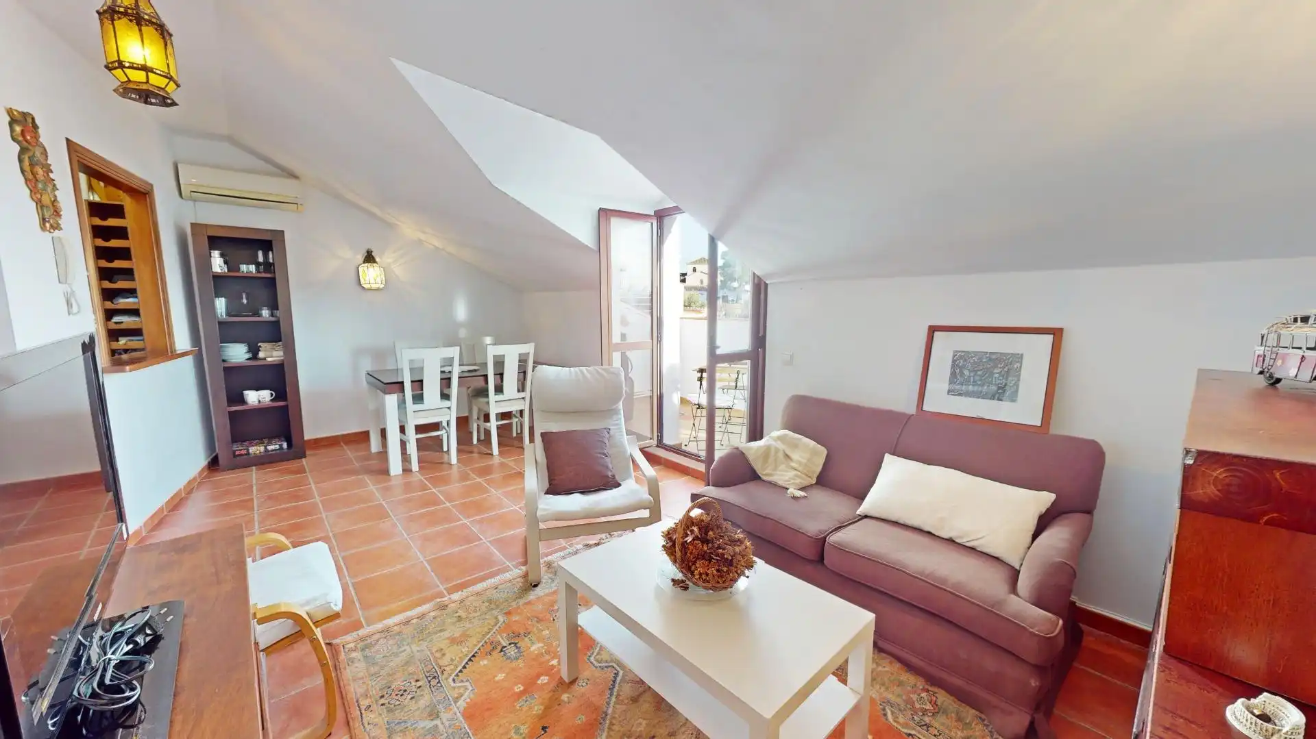 Living room of Attic for rent in Benalmádena  with Air Conditioner, Terrace and Furnished