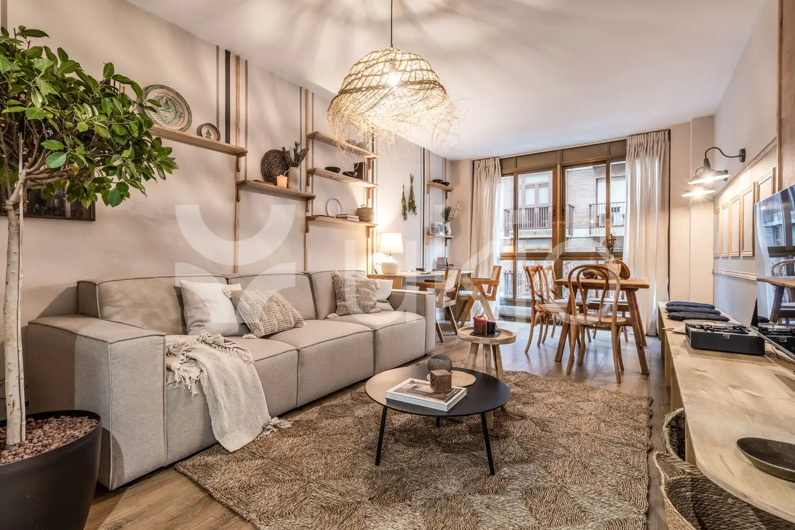 Wohnzimmer von Wohnungen zur Miete in Madrid mit Klimaanlage, Ofen und Waschmaschine
