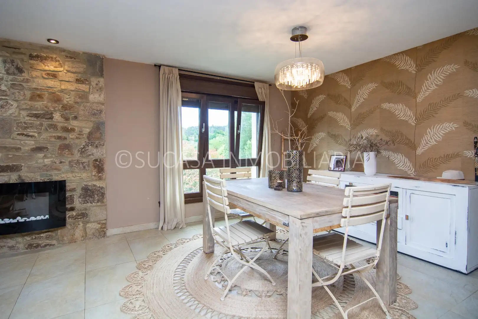 Esszimmer von Haus oder Chalet zur Miete in Abegondo mit Heizung, Privatgarten und Parkett