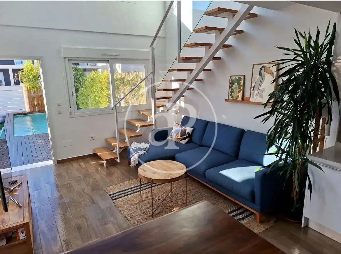 Wohnzimmer von Haus oder Chalet zur Miete in Santa Pola mit Klimaanlage, Heizung und Privatgarten
