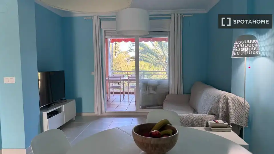 Living room of Flat for rent in Oliva  with Air Conditioner, Heating and Furnished