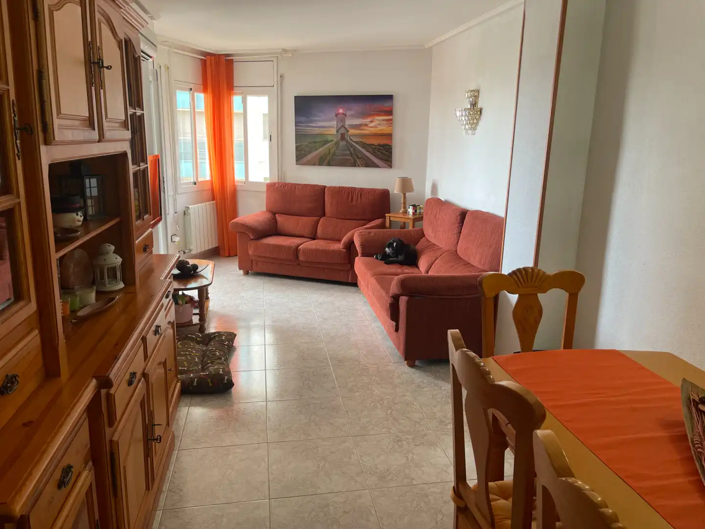 Sala de estar de Piso en venta en Pineda de Mar con Calefacción, Amueblado y Horno