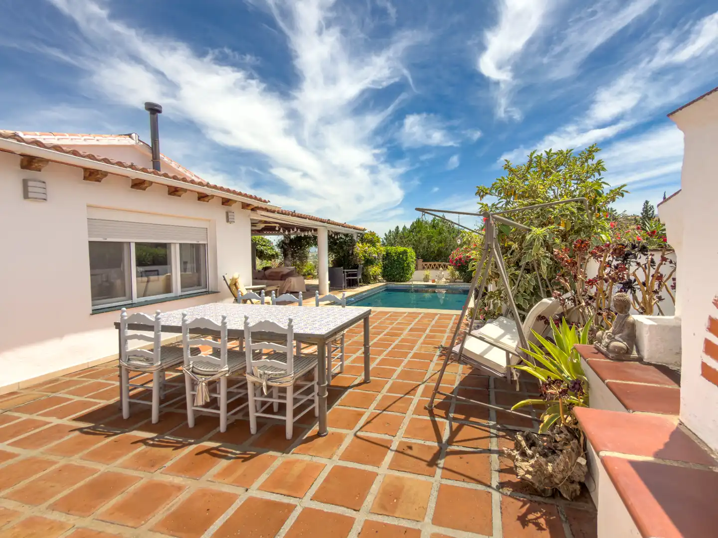 Terraza de Finca rústica en venta en Coín con Aire acondicionado, Trastero y Piscina