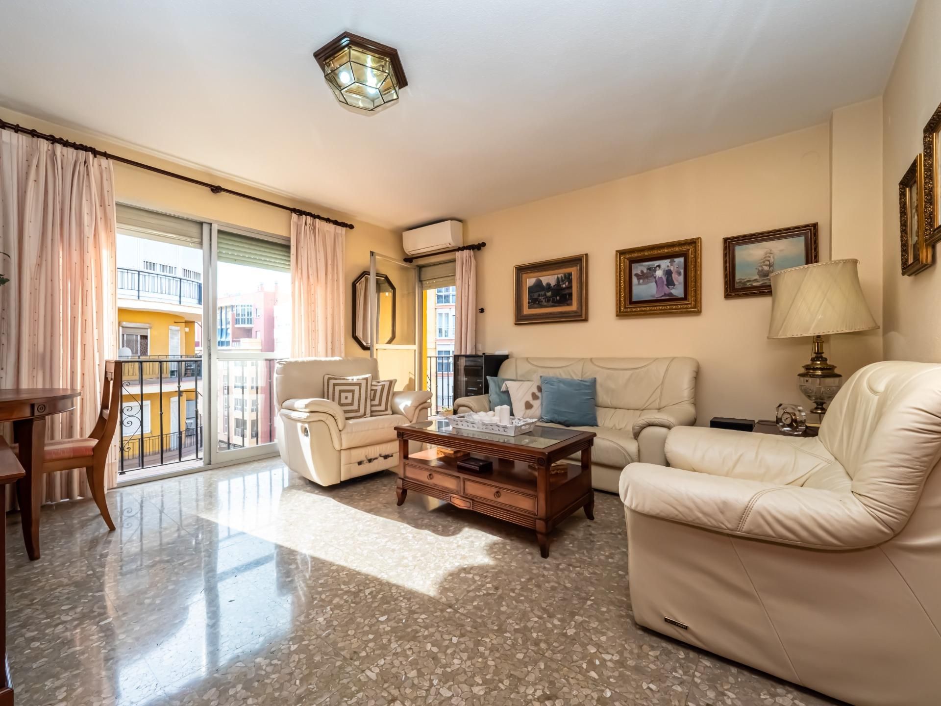 Living room of Flat for sale in Málaga Capital  with Air Conditioner, Terrace and Balcony