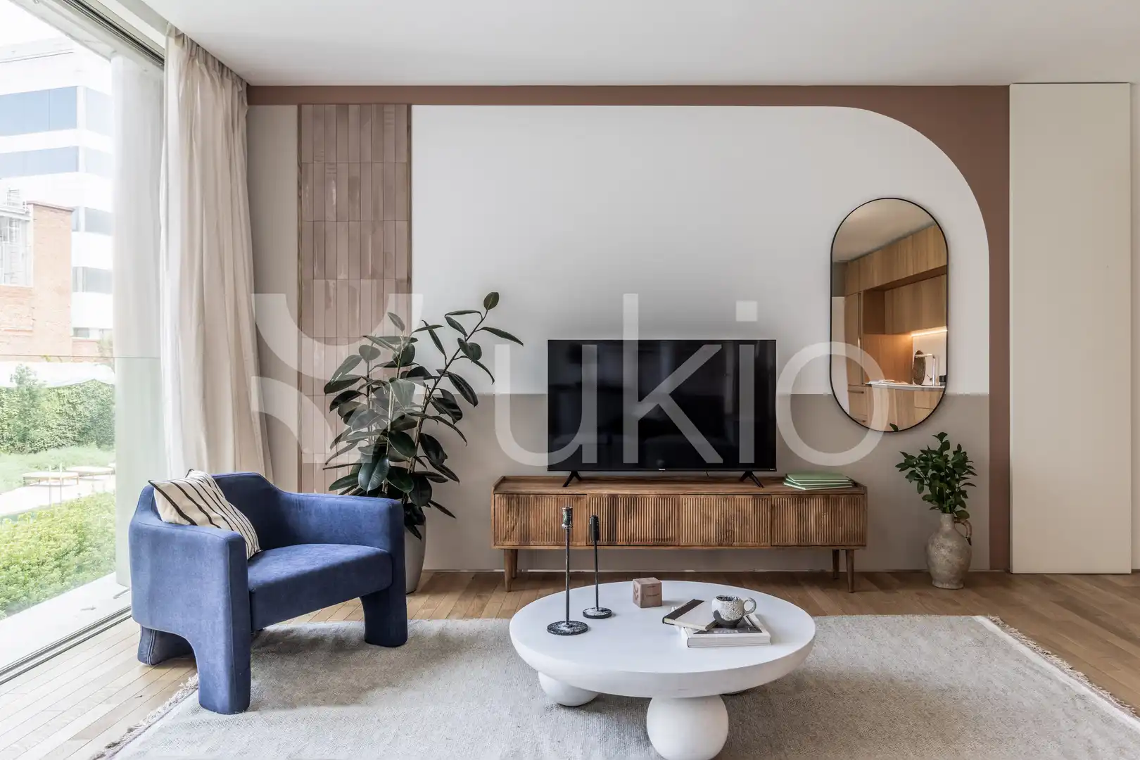 Sala de estar de Apartamento de alquiler en Madrid con Aire acondicionado, Amueblado y Horno