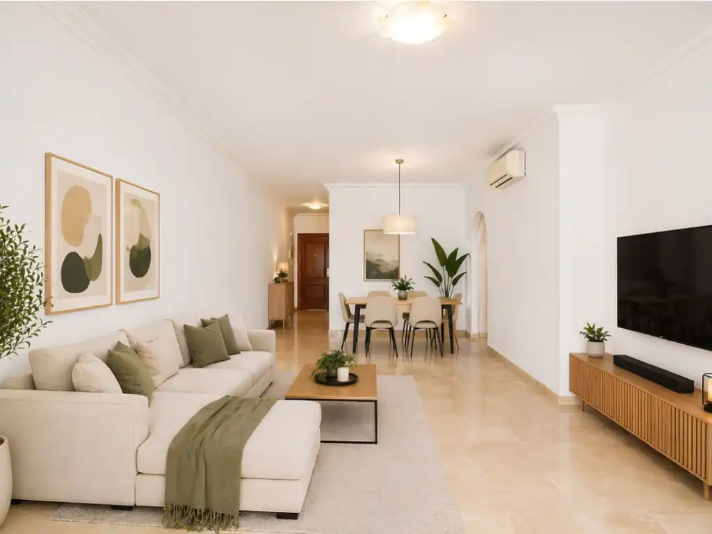 Wohnzimmer von Wohnung zum Verkauf in Mijas mit Klimaanlage, Möbliert und Ofen