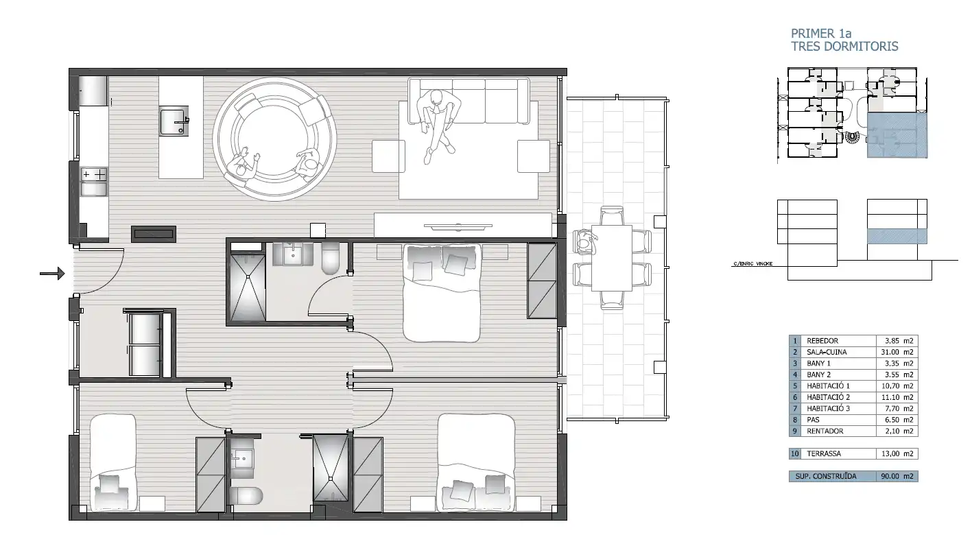 New build Flat with terrace for sale in Carrer de la Font 42I, imagen 2