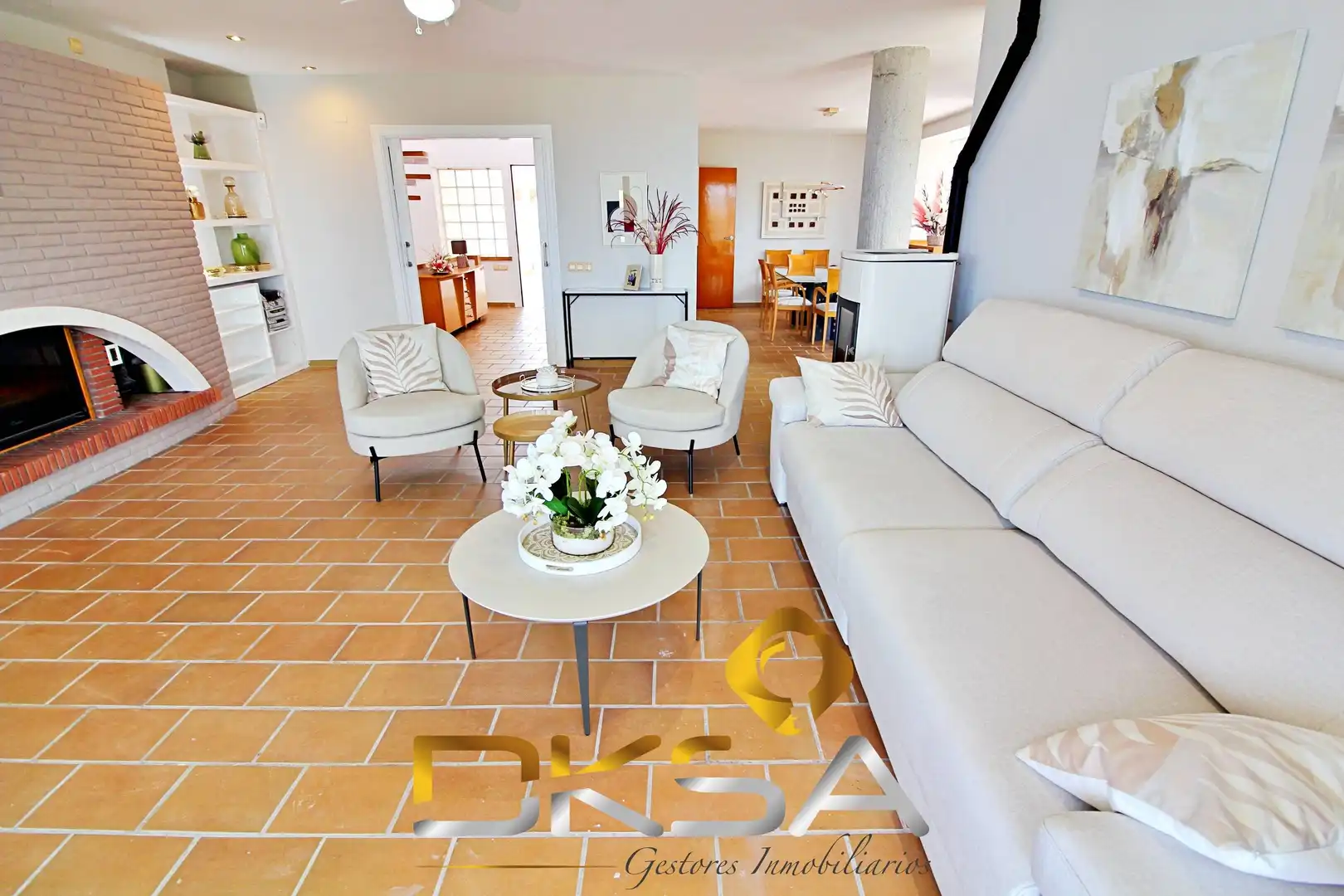 Sala de estar de Casa o chalet en venta en Oropesa del Mar / Orpesa con Calefacción, Jardín privado y Terraza