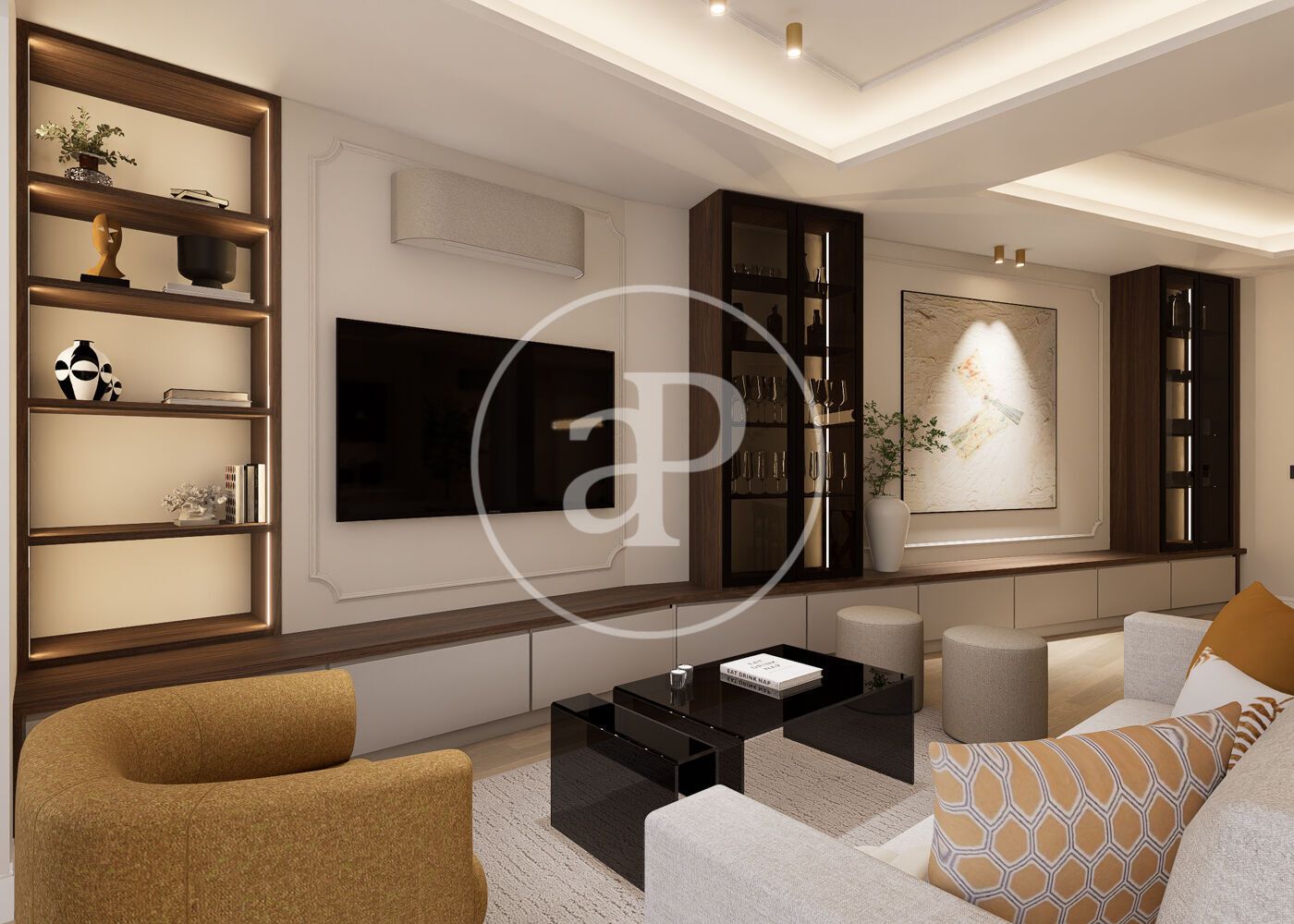 Living room of Flat for sale in  Madrid Capital  with Air Conditioner, Heating and Furnished