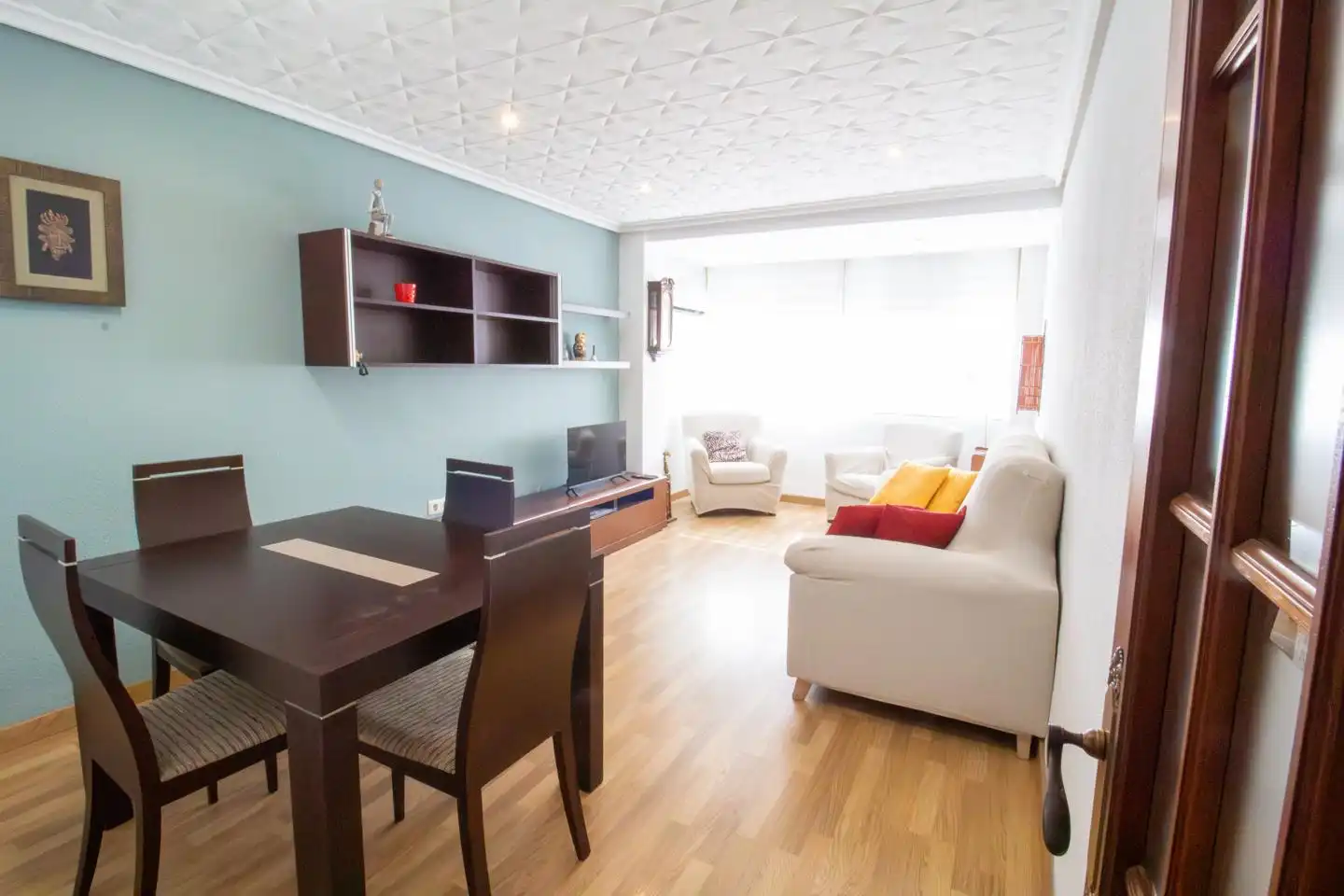Living room of Flat for rent in Valencia  with Air Conditioner and Furnished