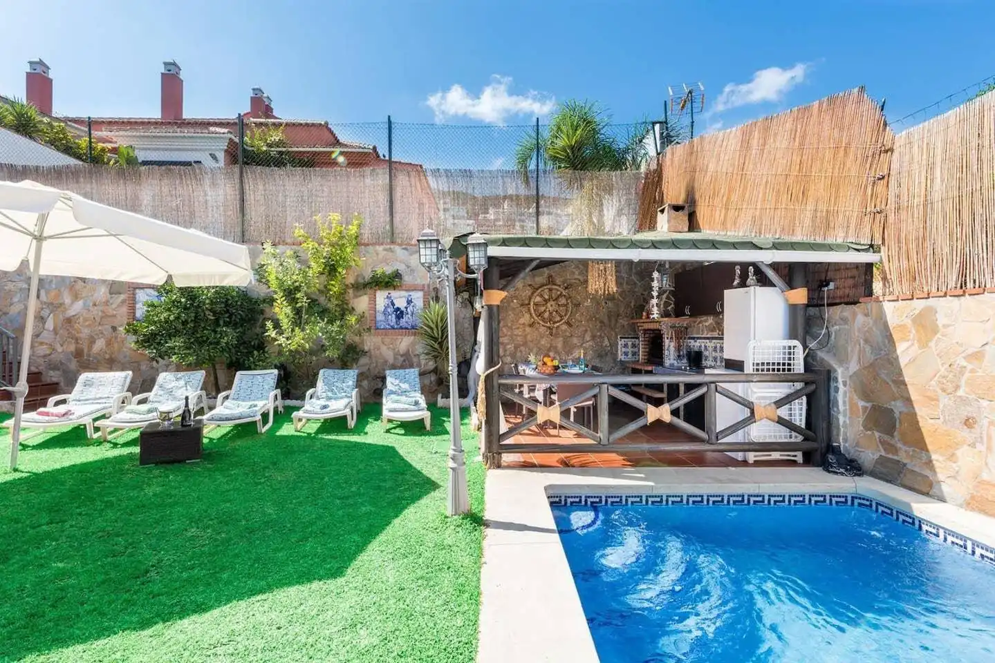 Terrace of Detached homes for rent in Benalmádena  with Air Conditioner, Heating and Private garden