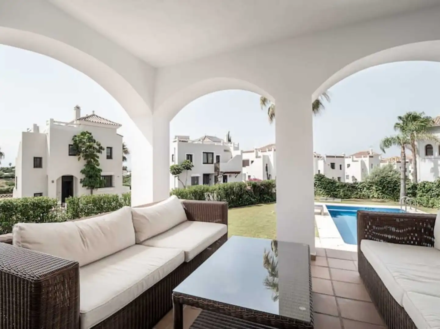 Garden of Houses for rent in Estepona  with Air Conditioner, Terrace and Swimming Pool