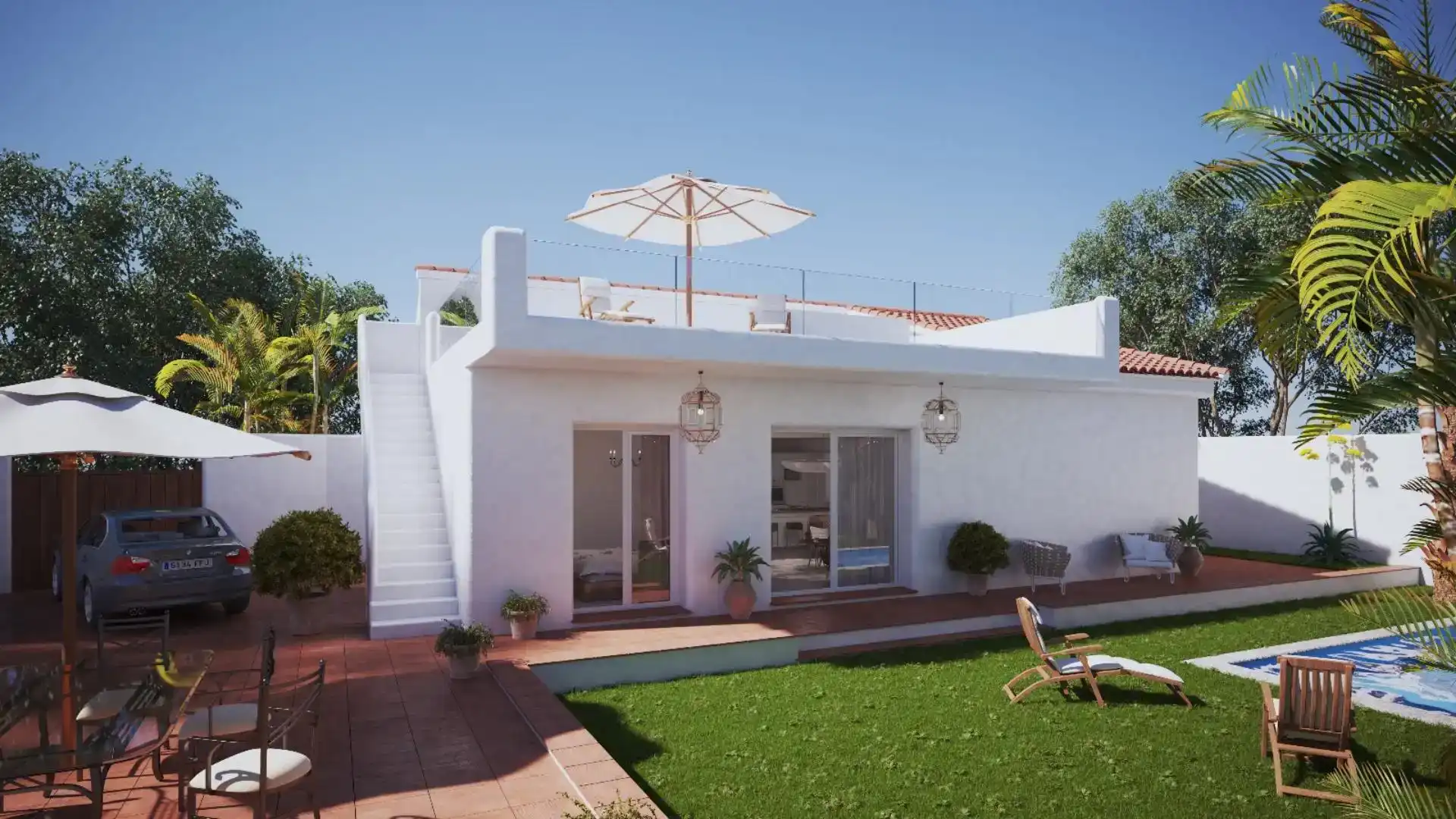 Garden of Houses for sale in Albox  with Swimming Pool