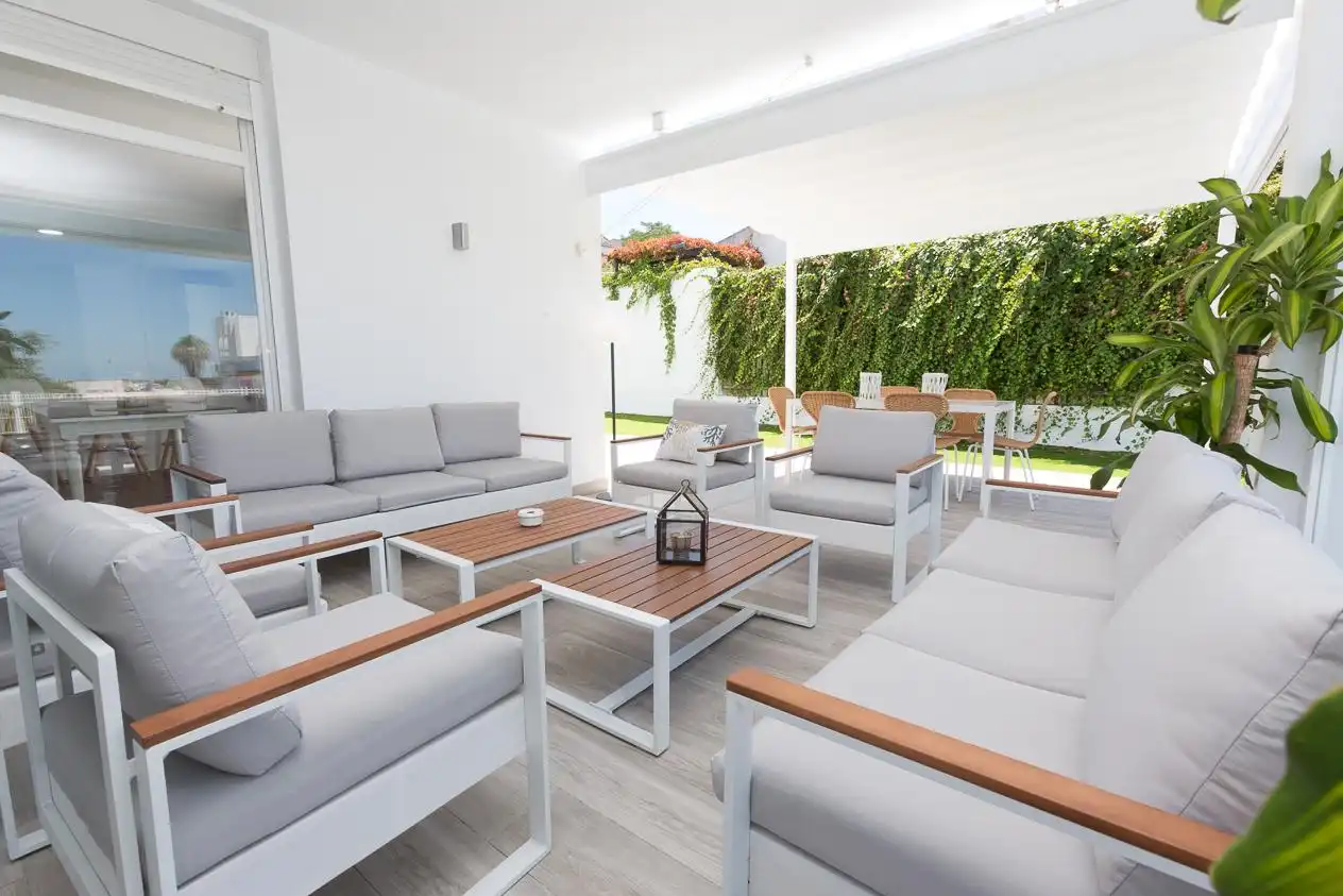 Terraza de Casa o chalet de alquiler en Sanlúcar de Barrameda con Aire acondicionado, Jardín privado y Terraza