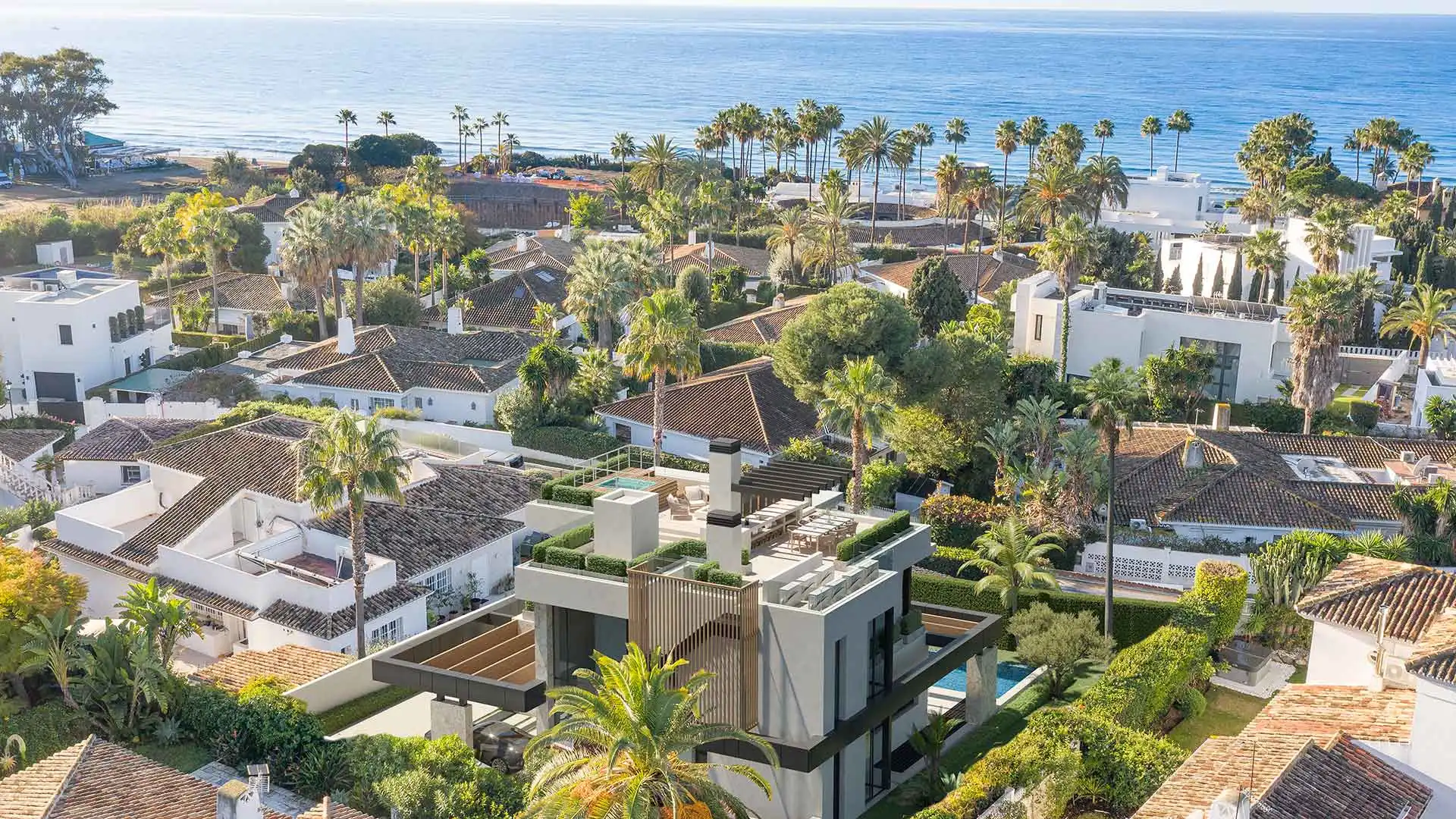 Exterior view of Houses for sale in Marbella  with Air Conditioner, Heating and Terrace