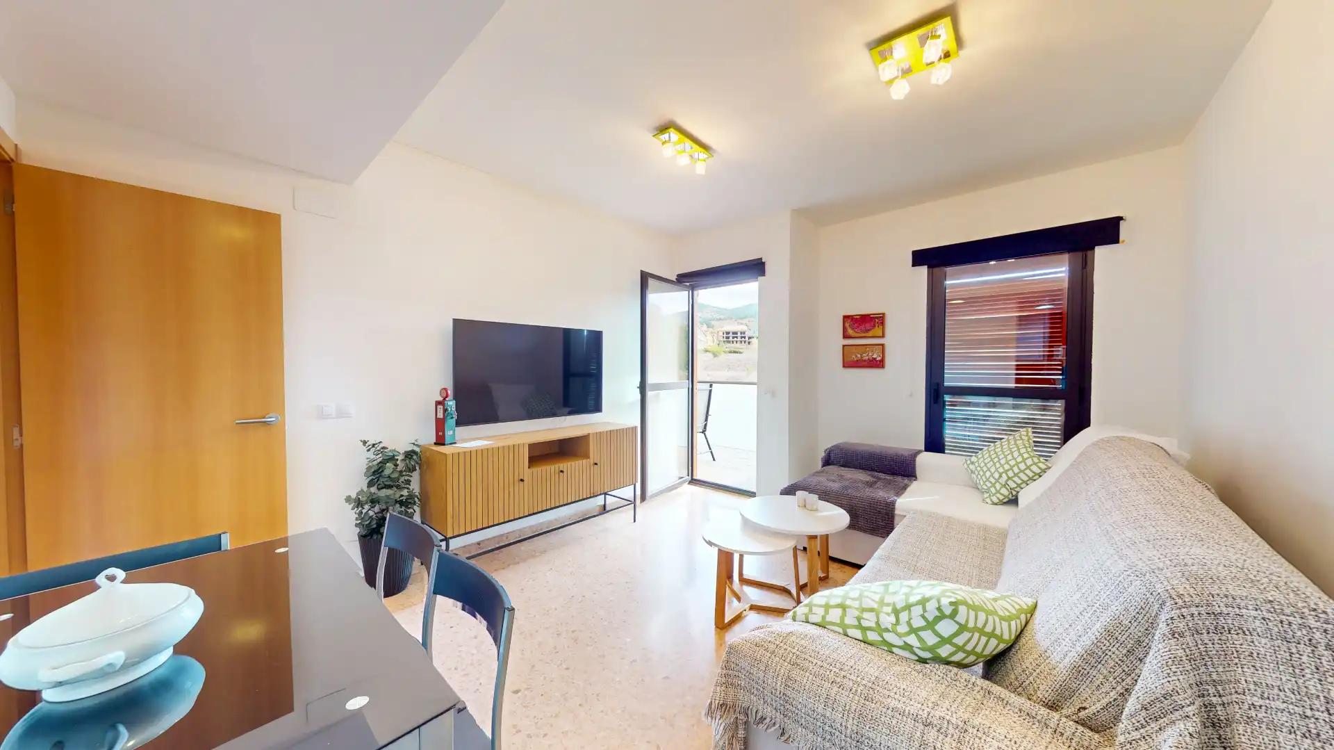 Sala de estar de Apartamento de alquiler en Alcalá de la Selva con Calefacción, Terraza y Amueblado