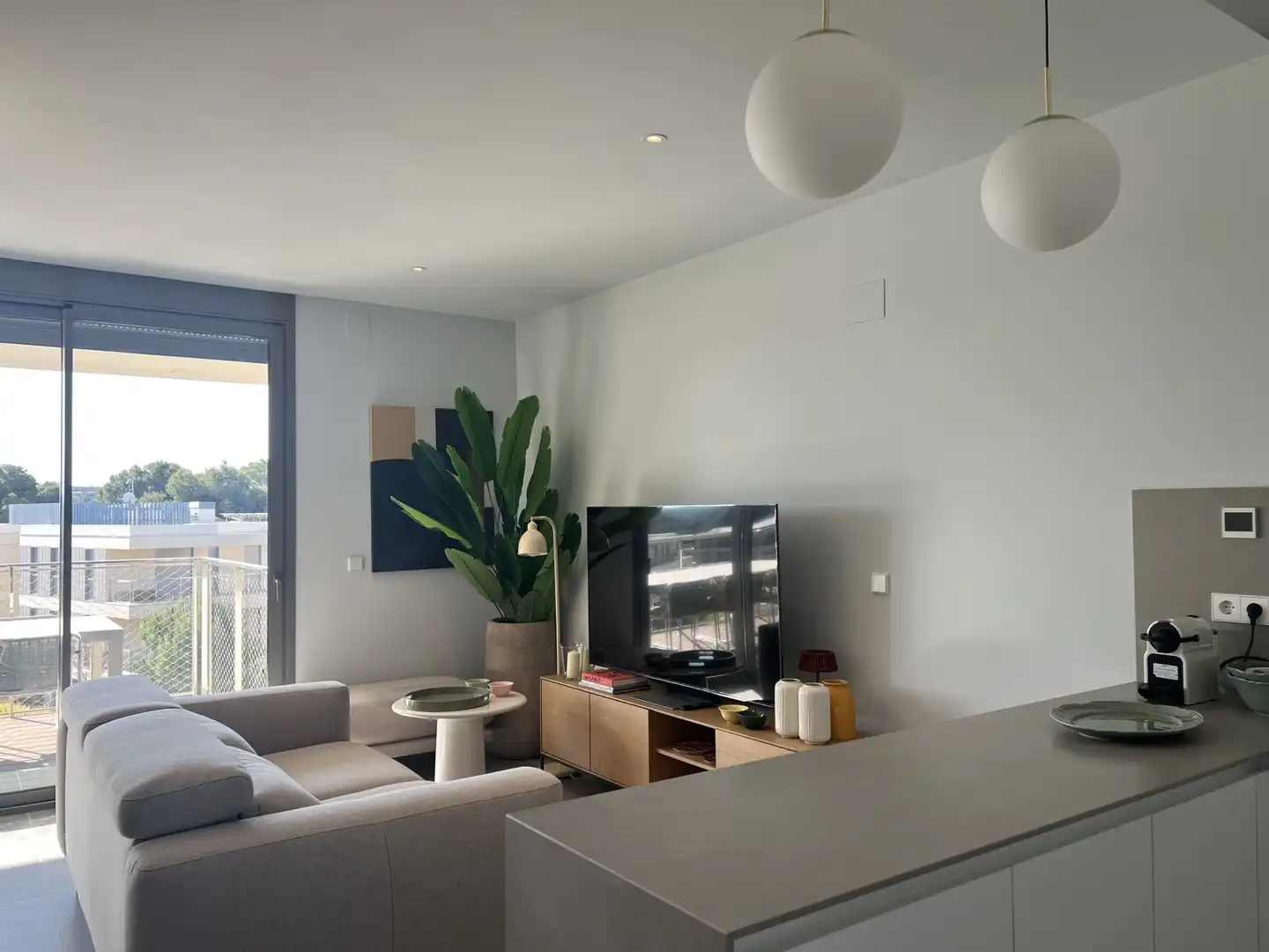 Wohnzimmer von Wohnung zur Miete in Salou mit Klimaanlage, Heizung und Terrasse