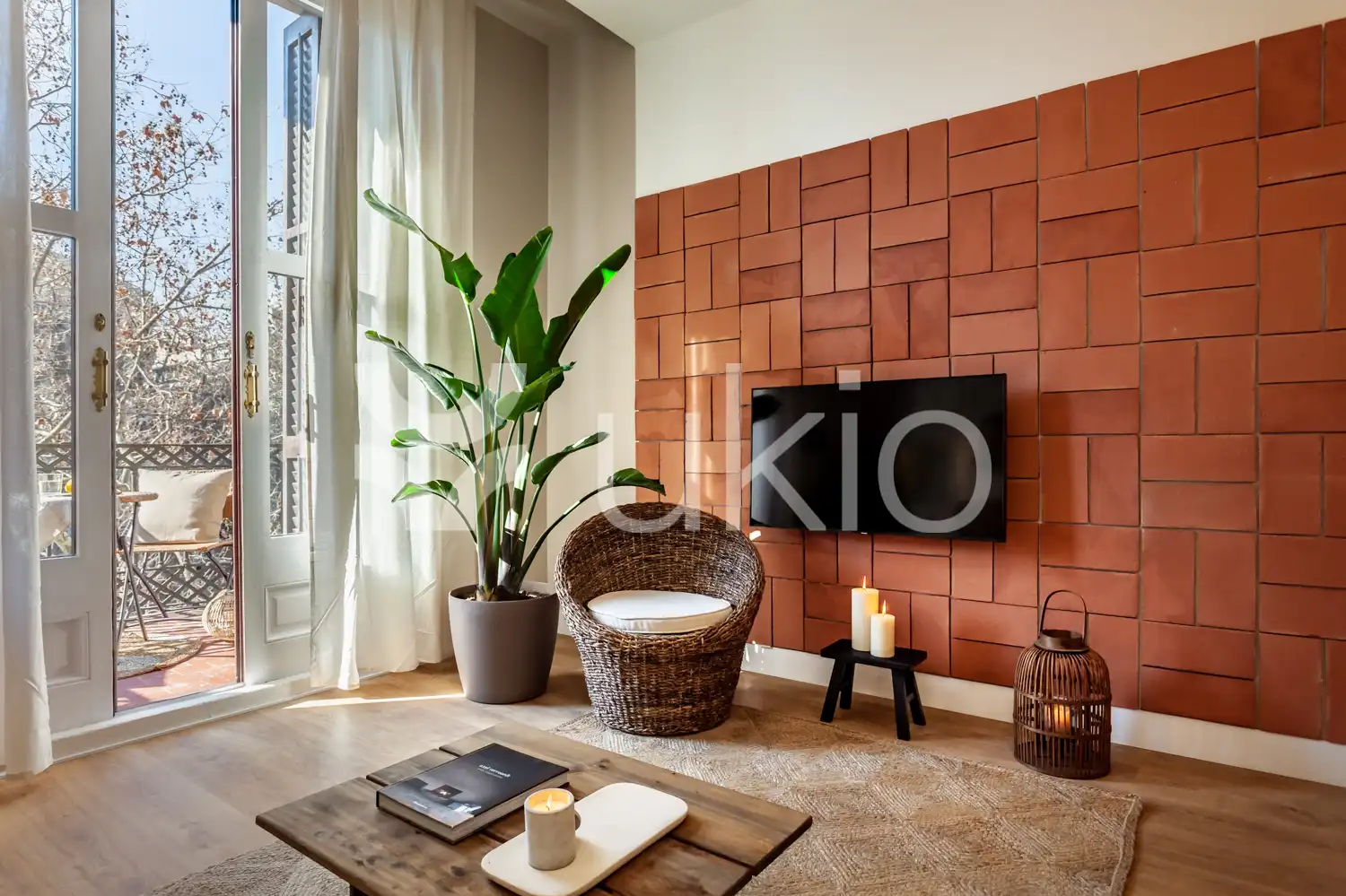 Wohnzimmer von Wohnungen zur Miete in Barcelona mit Klimaanlage, Möbliert und Ofen