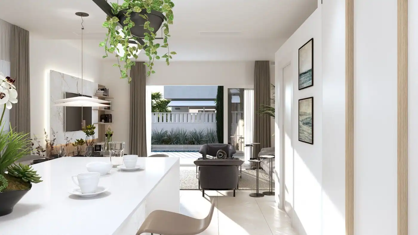 Sala de estar de Casa o chalet en venta en Pilar de la Horadada con Jardín privado, Terraza y Piscina