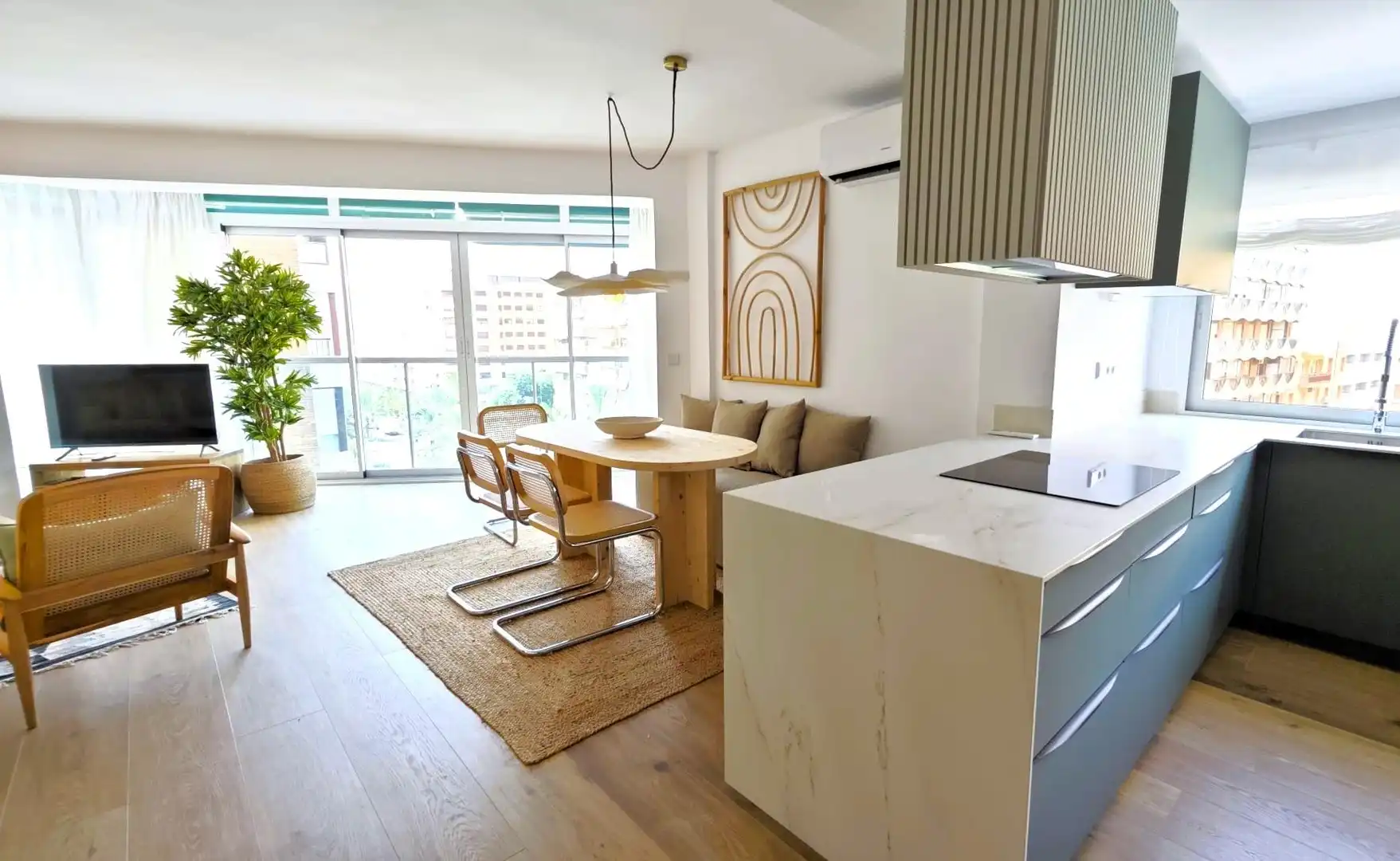 Living room of Flat for rent in Alicante / Alacant  with Air Conditioner, Heating and Parquet flooring