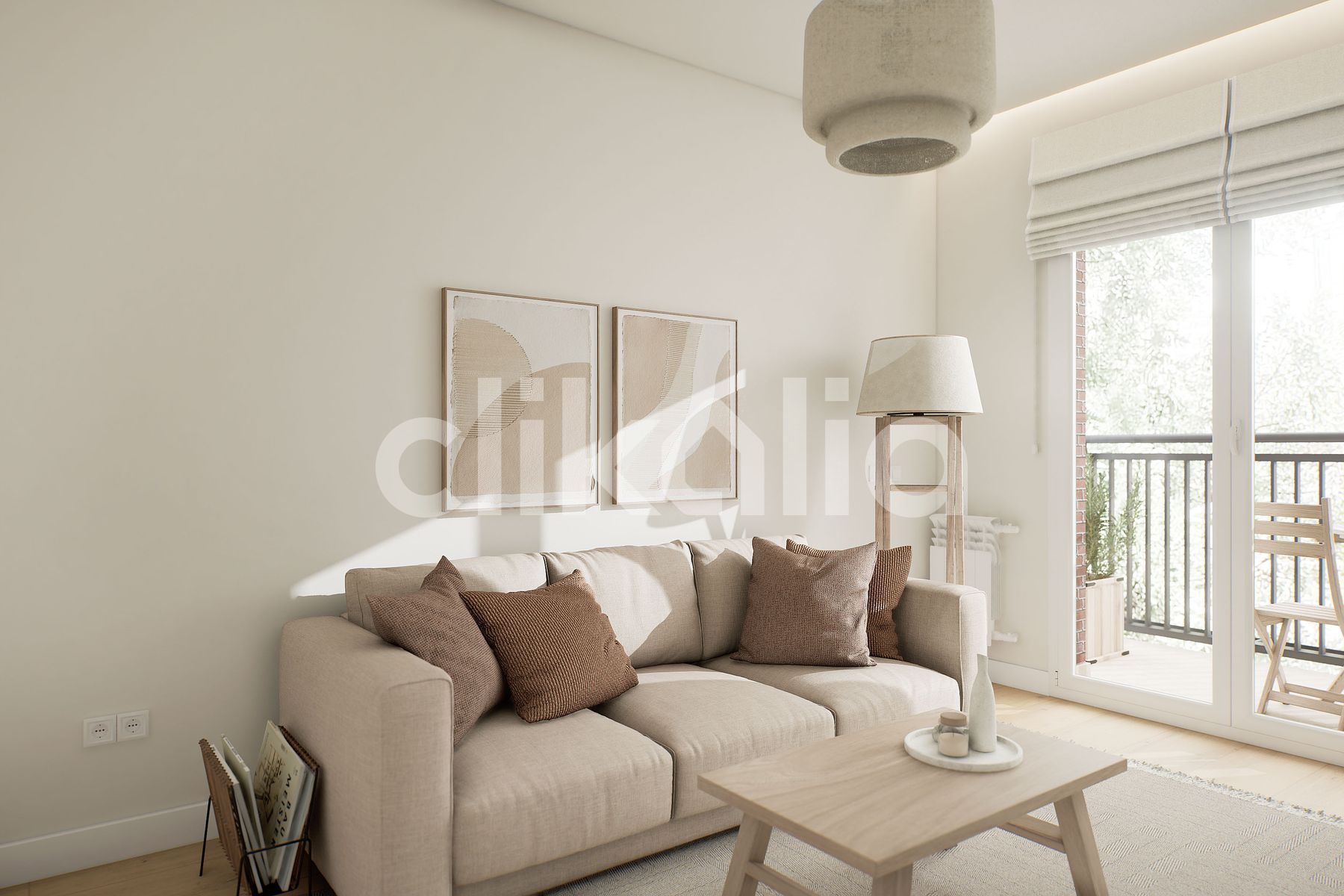 Sala d'estar de Pis en venda en  Madrid Capital amb Aire condicionat, Calefacció i Terrassa