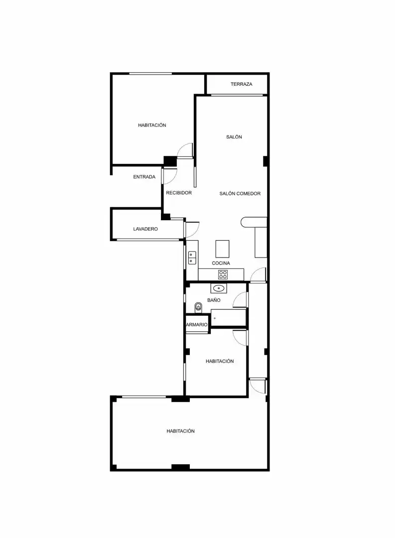 Flat for sale in Canals  with Air Conditioner and Balcony
