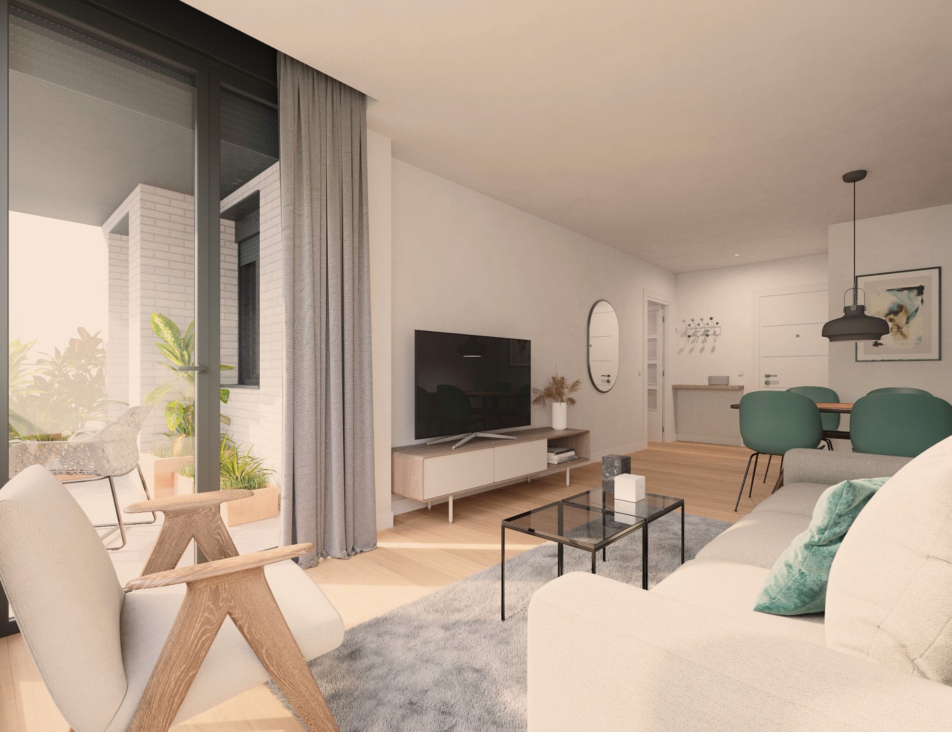 Living room of Flat for sale in Terrassa  with Air Conditioner, Heating and Balcony