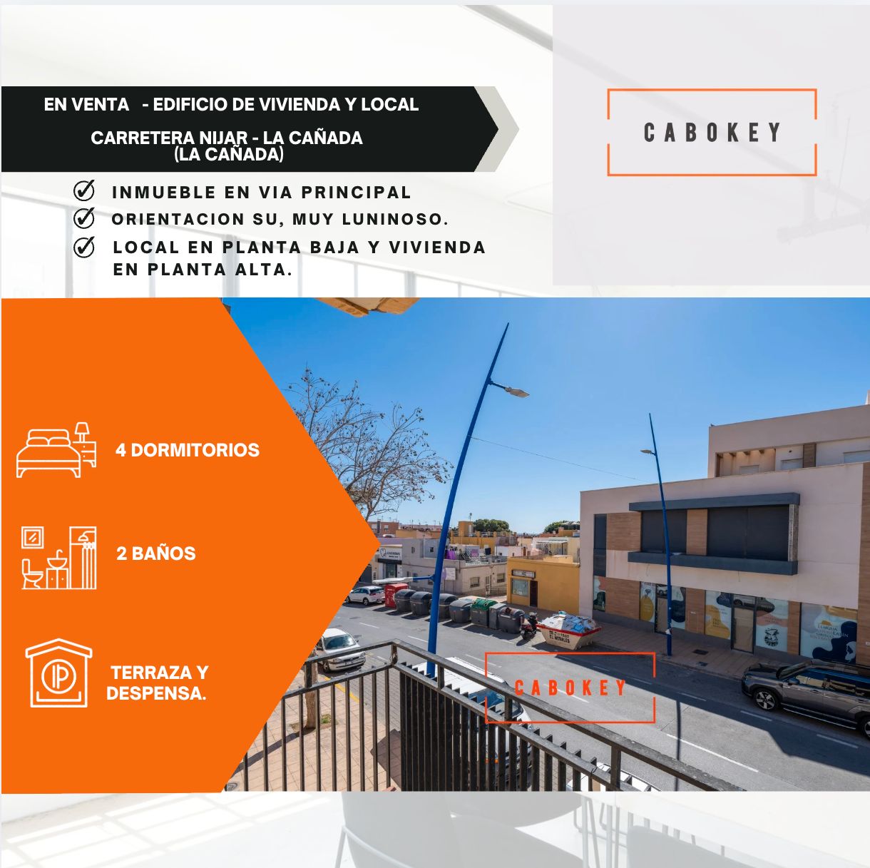 Exterior view of Single-family semi-detached for sale in  Almería Capital  with Terrace