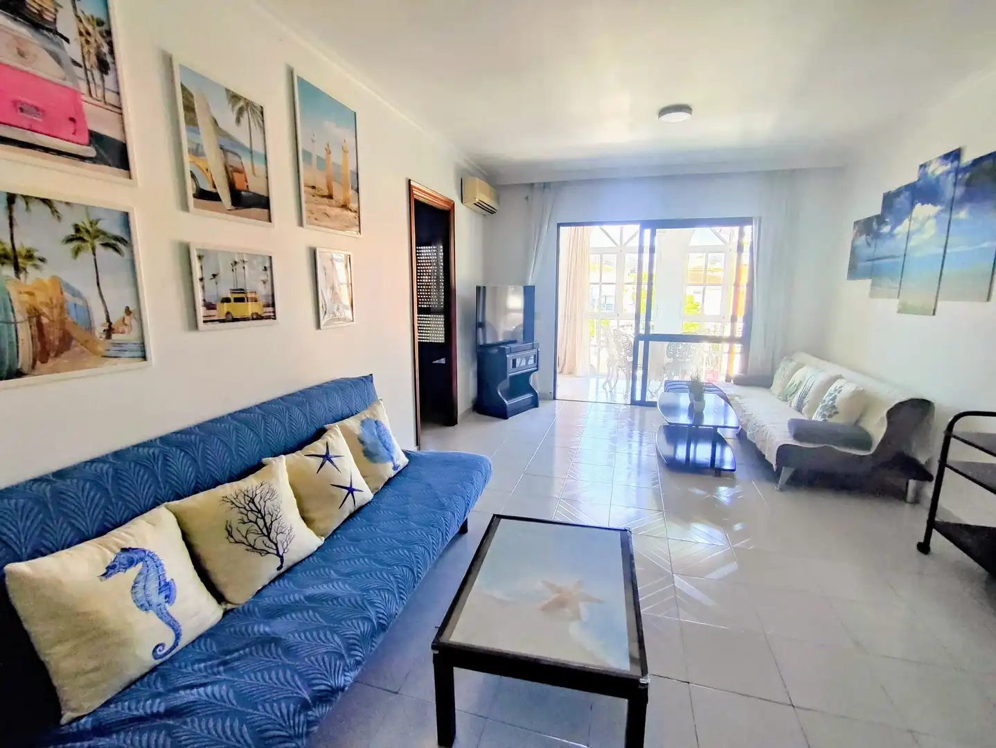 Wohnzimmer von Wohnung zum Verkauf in Nerja mit Klimaanlage, Möbliert und Balkon