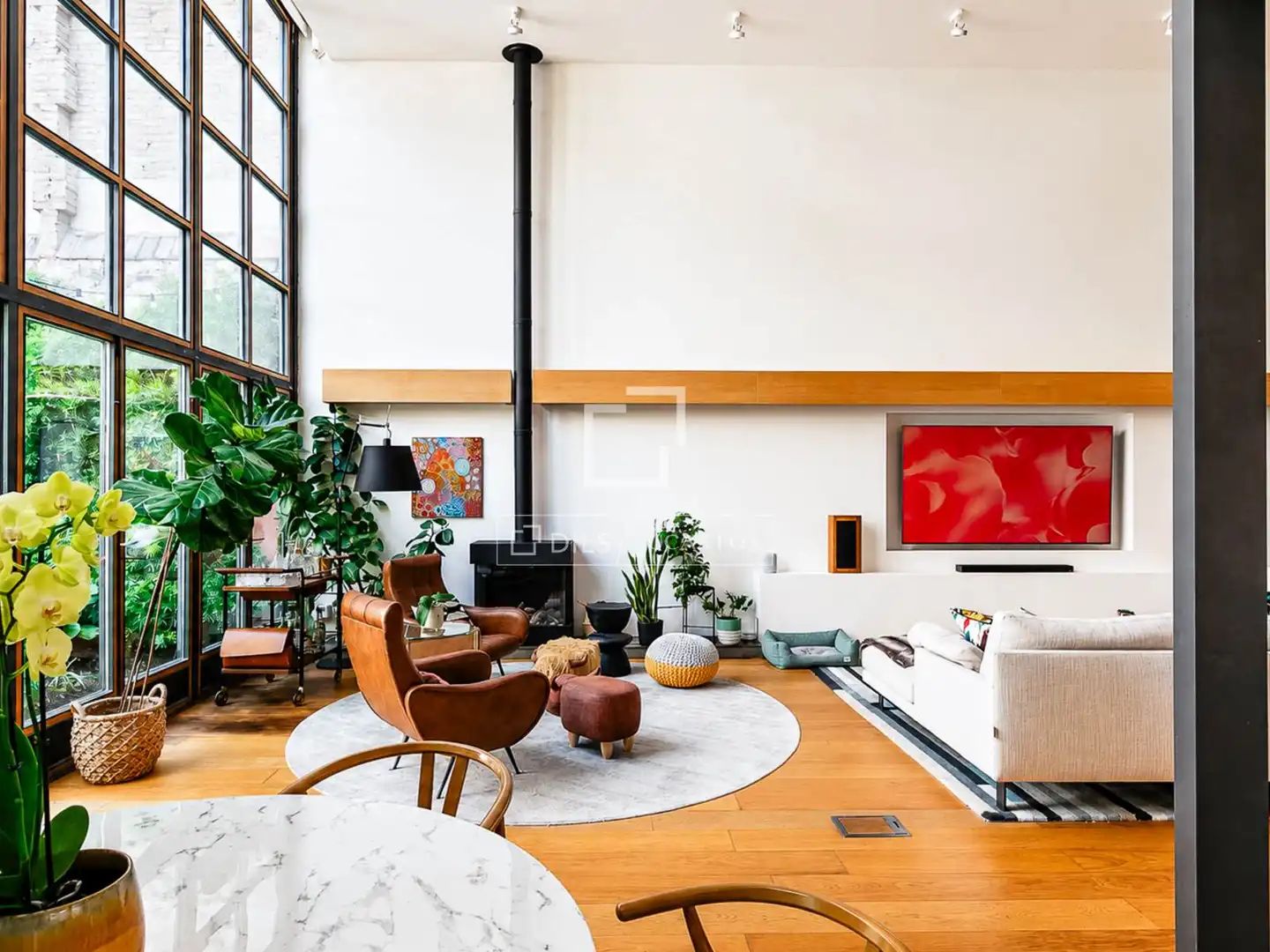 Sala d'estar de Casa o xalet en venda en Barcelona amb Aire condicionat, Jardí privat i Terrassa