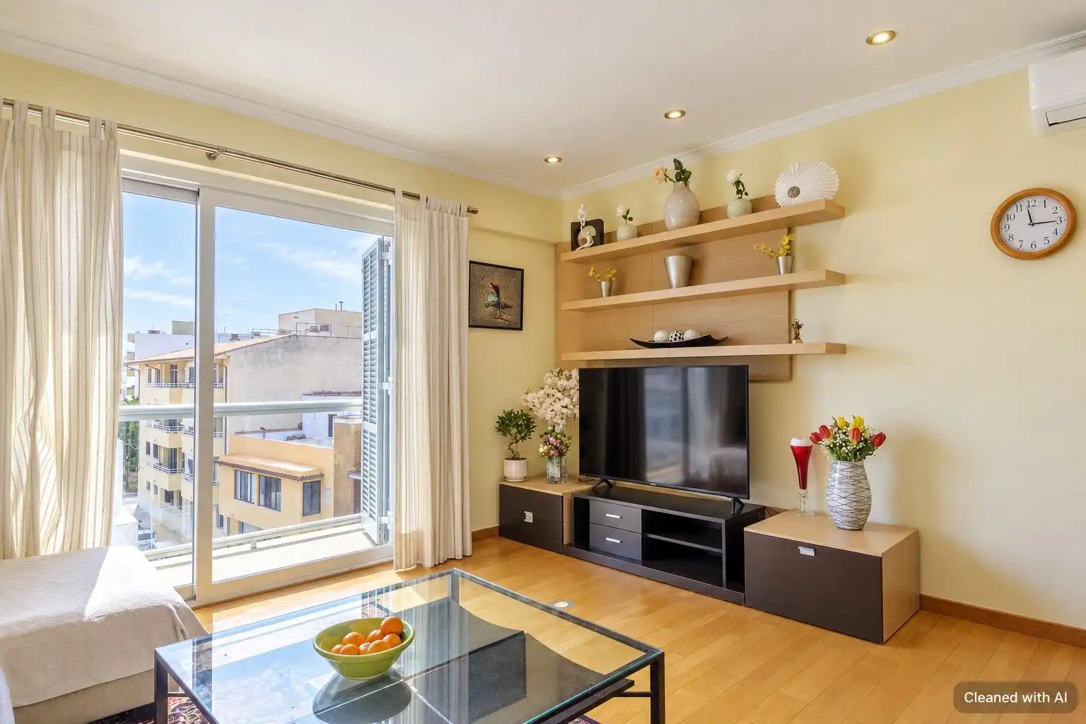 Wohnzimmer von Dachboden zum Verkauf in Pollença mit Klimaanlage, Heizung und Parkett