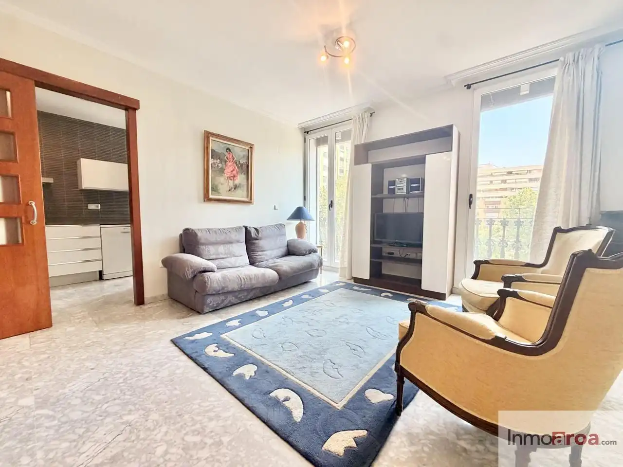 Wohnzimmer von Wohnung zur Miete in Valencia mit Klimaanlage, Heizung und Möbliert
