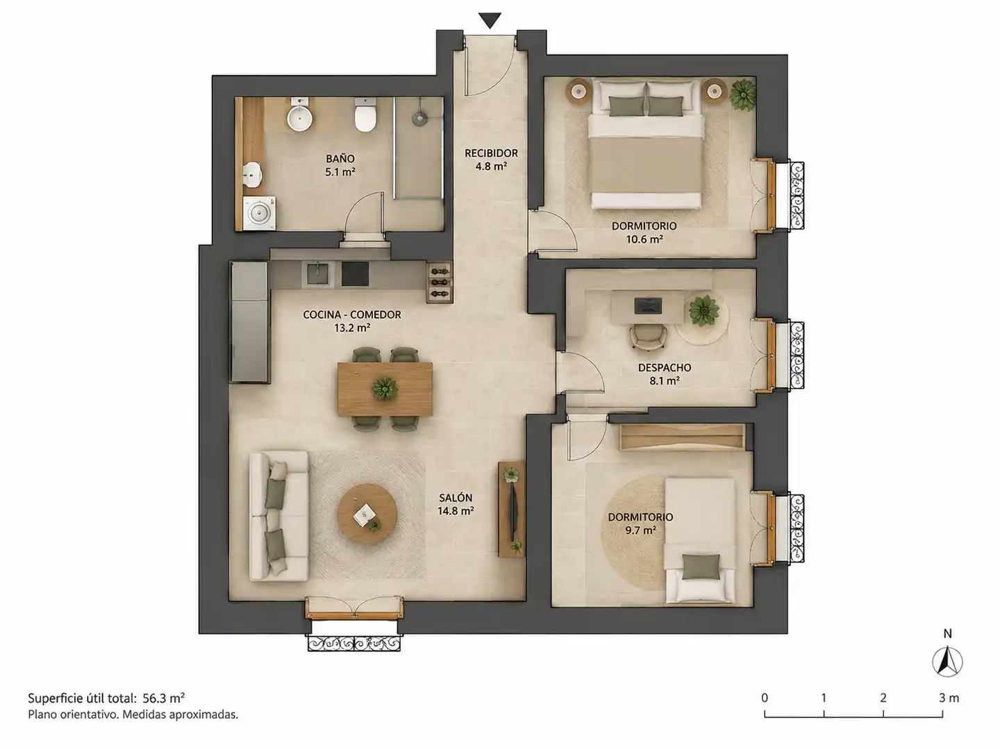Flat with terrace to rent in Extramurs, imagen 9