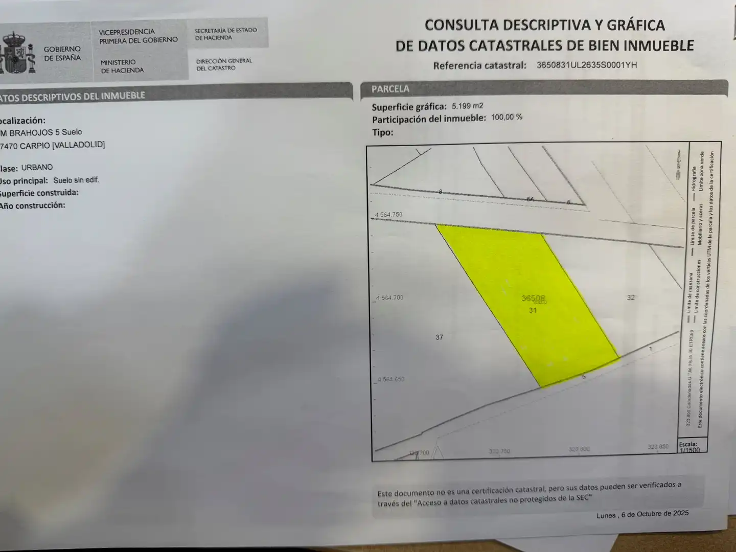 Industrial land for sale in Carpio