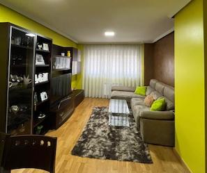 Sala d'estar de Apartament de lloguer en León Capital  amb Calefacció, Parquet i Terrassa